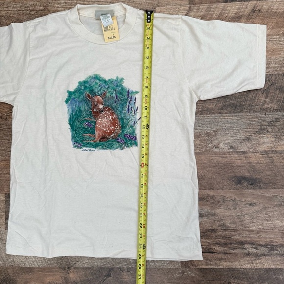 Vintage Northern Reflections Deer Cream Graphic T-Shirt Small NWT - Picture 5 of 9